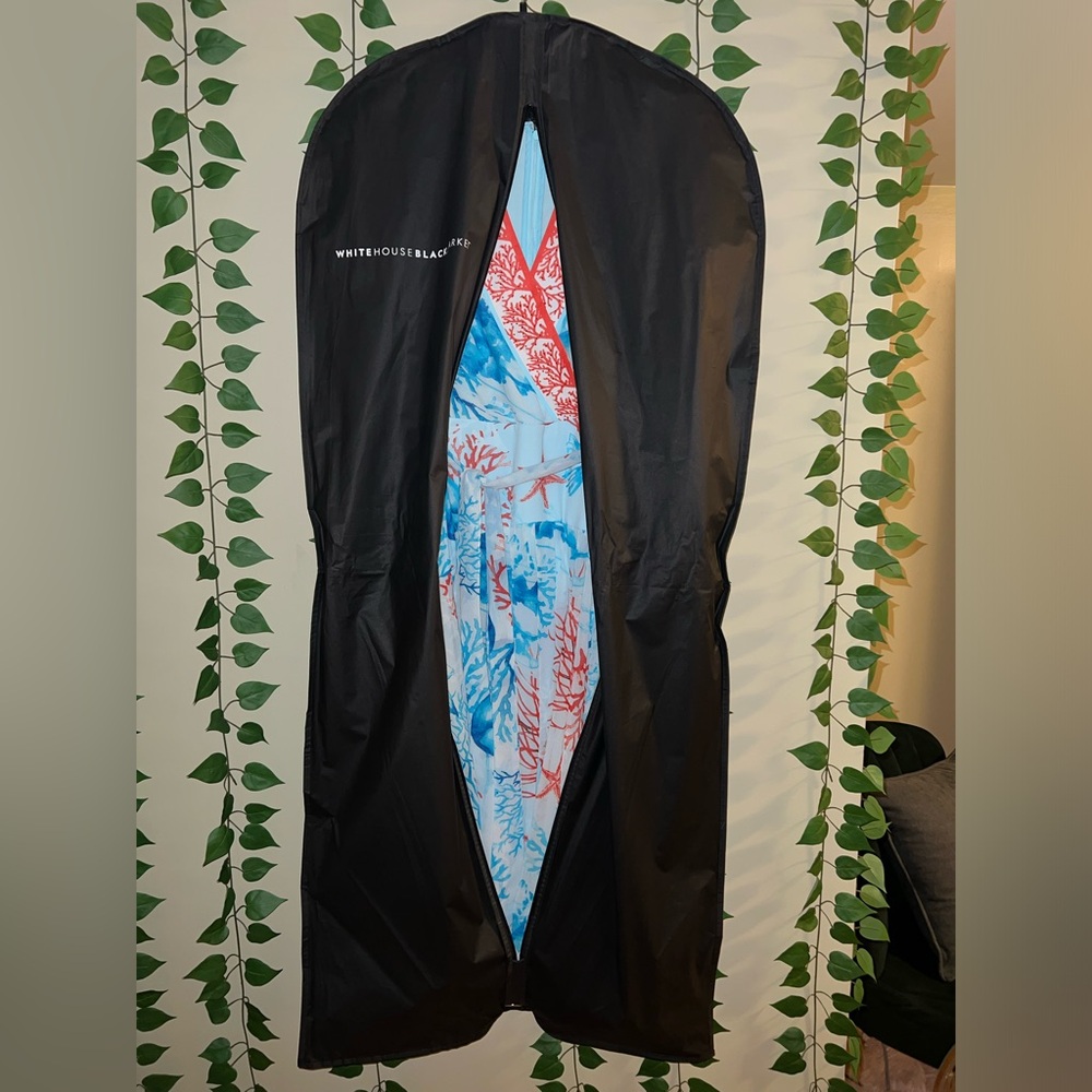 White House Black Market Coral Stripe Scuba Blue Dramatic Maxi Dress NWT - Picture 5 of 8